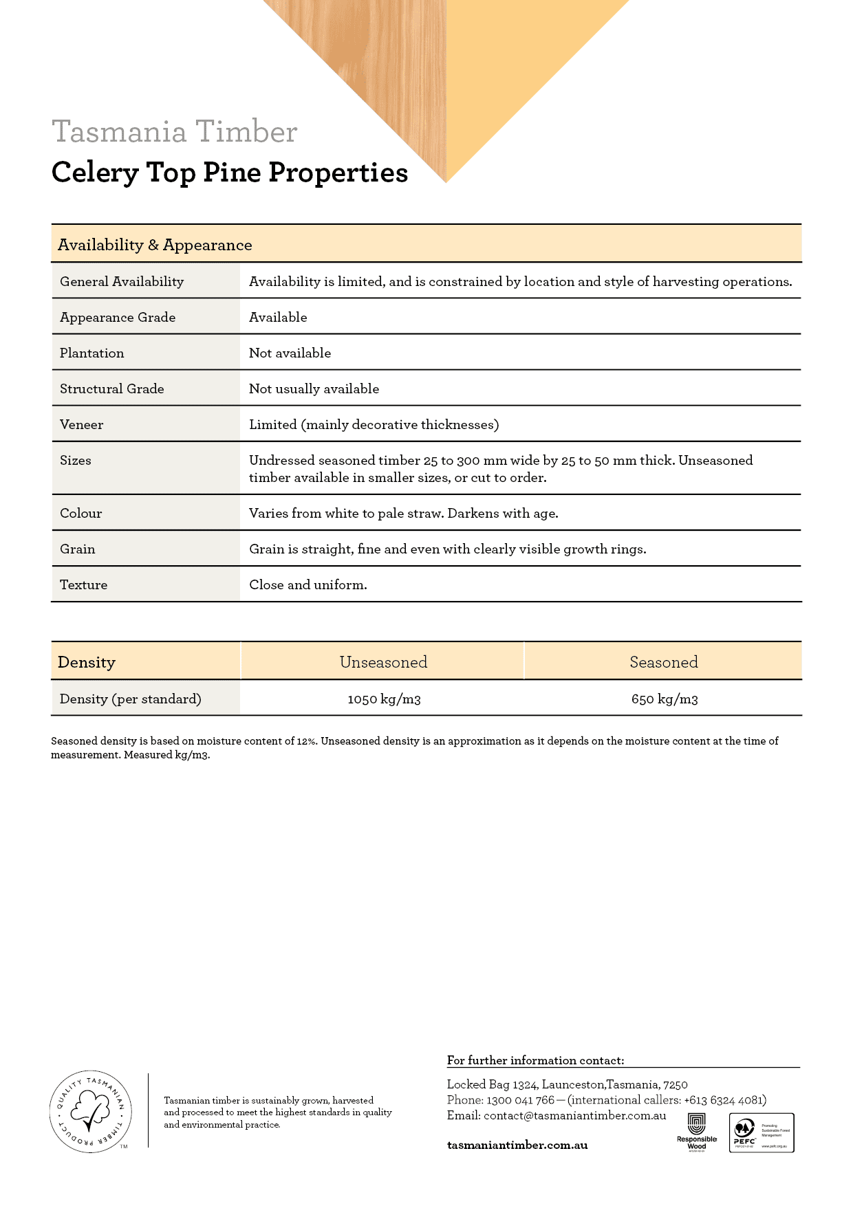 Celery Top Pine Properties