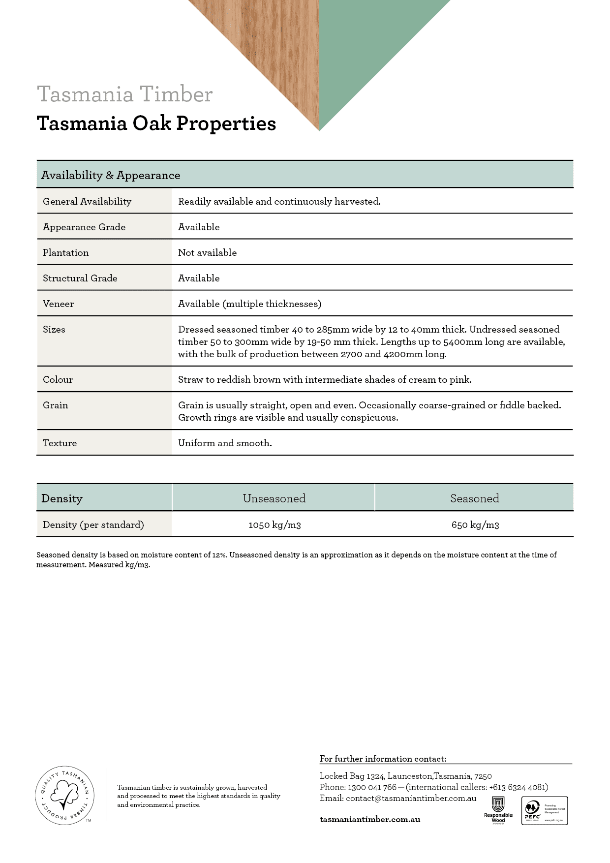 Tasmanian Oak Properties